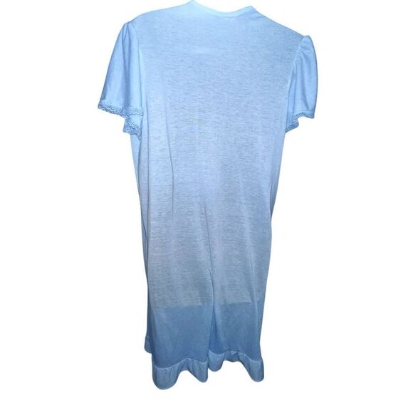 Beautiful RARE Vintage Vintage blue chiffon and lace sheer robe nightgown Cottag - Picture 5 of 9